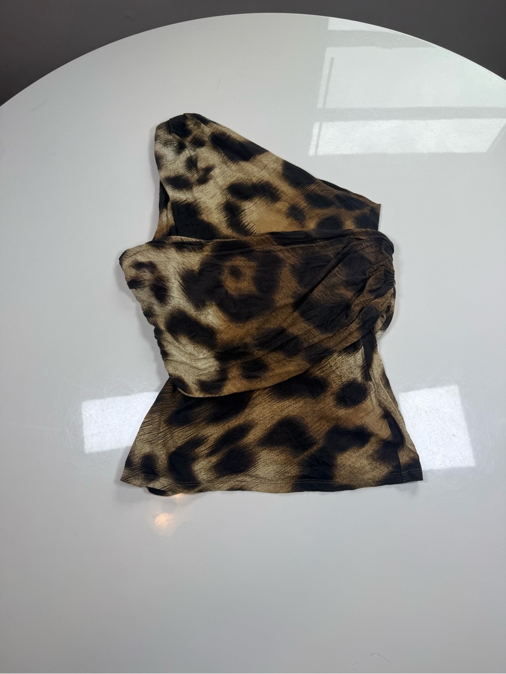Y2K Asymmetrical Draped Leopard Print Tank